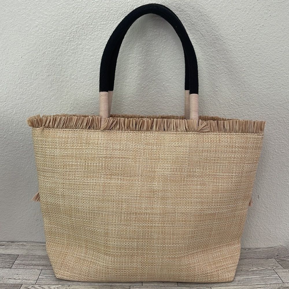 Stella & Dot Straw & Raffia Tote & Matching Pouch NWOT - Picture 6 of 12
